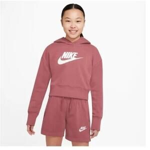Nike Girls' Sportswear Club French Terry Cropped Hoodie Size Medium